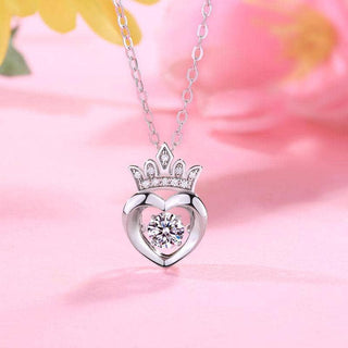 Heart Crown 0.4 ct Twinkle Moissanite Necklace Evani Naomi Jewelry