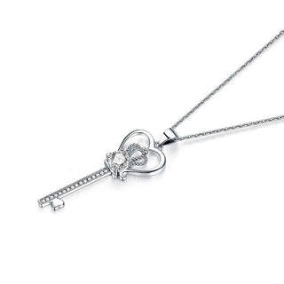 Heart, Crown & Key 1.25 ct Diamond Necklace Evani Naomi Jewelry
