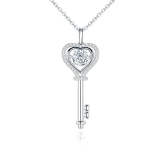 Heart Key 1.0 ct Moissanite Necklace Evani Naomi Jewelry