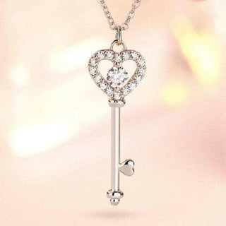 Heart & Key Diamond Necklace Evani Naomi Jewelry