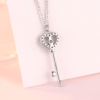 Heart & Key Diamond Necklace Evani Naomi Jewelry