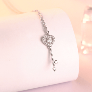 Heart & Key Diamond Necklace Evani Naomi Jewelry