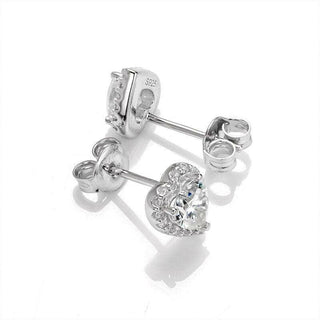 Heart Shaped 1.0 ct Moissanite Diamond Halo Jewelry Set Evani Naomi Jewelry