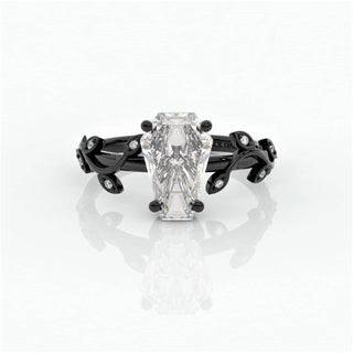 Hell and Back Gothic Engagement Rings in 14k Gold Limited Coffin Cut Moissanite Evani Naomi Jewelry
