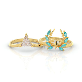 Light Mage Ring Set- Video Game Inspired Rings in 14k Rose Gold Evani Naomi Jewelry