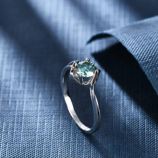 Modern Bypass 1.00 ct Round Diamond Engagement Ring Evani Naomi Jewelry