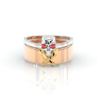 Necromancer's Couples Ring- Video Game Inspired Rings in 14k Rose Gold Evani Naomi Jewelry