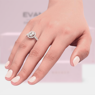 Oval-cut 1.50 ct Diamond Halo Engagement Ring Evani Naomi Jewelry