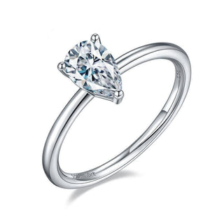 Pear Shaped 1.00 ct Diamond Solitaire Engagement Ring Evani Naomi Jewelry