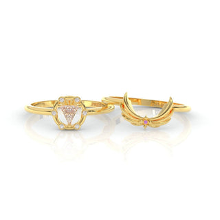 Priest's Ring Set- Video Game Inspired Rings in 14k Yellow Gold Evani Naomi Jewelry
