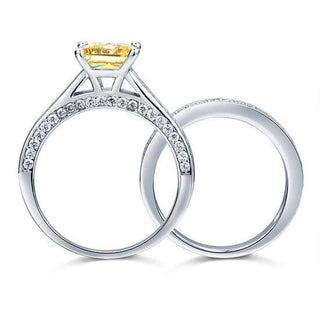 Princess-cut 1.5 ct Diamond Wedding Ring Set Evani Naomi Jewelry