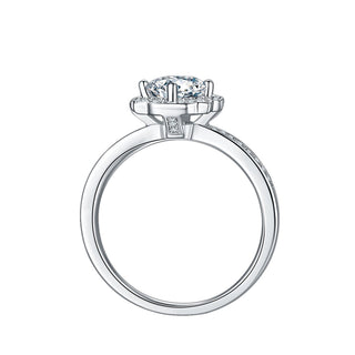 Round 1.00 ct Diamond Halo Channel Engagement Ring Evani Naomi Jewelry