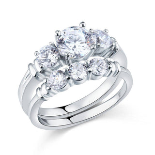Round 1.25 ct Diamond Wedding Ring Set Evani Naomi Jewelry