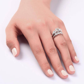 Round 1.25 ct Diamond Wedding Ring Set Evani Naomi Jewelry