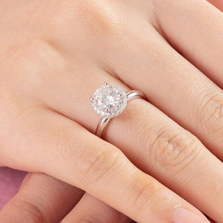 Round 1.50 ct Diamond Halo Engagement Ring Evani Naomi Jewelry
