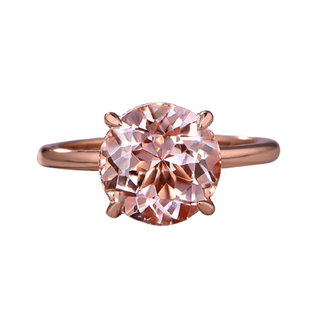 Round Cut Morganite Pink Engagement Ring