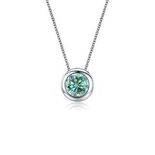 Round-cut 0.5 ct Green Moissanite Solitaire Necklace Evani Naomi Jewelry