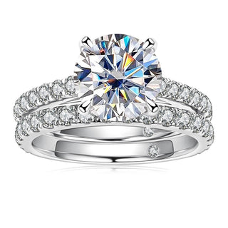 Round-cut 3.0 ct Diamond Bridal Set Evani Naomi Jewelry