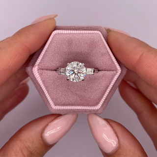 14K White Gold Round Cut Lab Grown Diamond Engagement Ring 1 Carat vs1 DE CVD diamond ring Lab Diamond Engagement Rings IGI