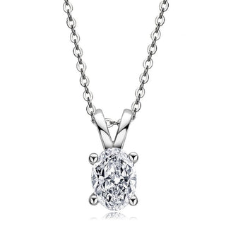 Simple Oval-cut 1.0 ct Diamond Clavicle Necklace Evani Naomi Jewelry