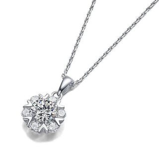 Snowflake 1.0 ct Round Moissanite Diamond Necklace Evani Naomi Jewelry