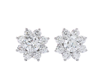 Snowflake Shaped 1.0 ct Diamond Stud Earrings Evani Naomi Jewelry