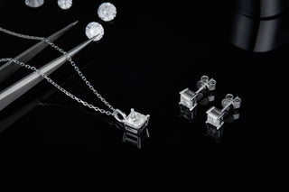 Square-cut 1.0 ct Moissanite Diamond Jewelry Set Evani Naomi Jewelry