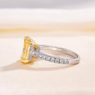 Stunning Radiant Cut Yellow Sapphire Engagement Ring