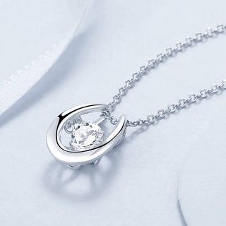 Twinkle Round 1.0 ct Moissanite Diamond Necklace Evani Naomi Jewelry