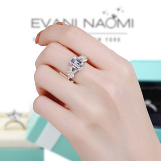 Luxurious 3ct Emerald cut Diamond Wedding Ring - Evani Naomi Jewelry