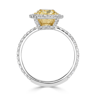 3.74 ct Yellow Oval Cut Diamond 14k White Gold Engagement Ring-Evani Naomi Jewelry