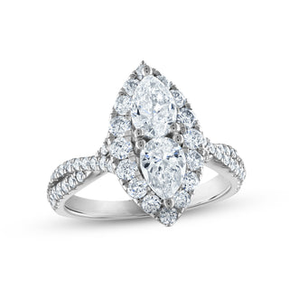 2 ctw Pear Cut Diamonds Engagement Ring - Evani Naomi Jewelry