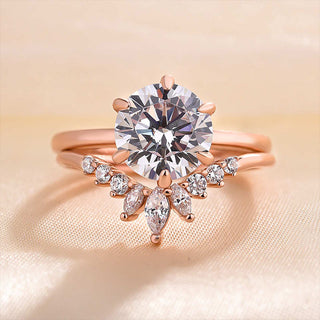 Rose Gold 1.0 ct Round Cut Moissanite Promise Ring