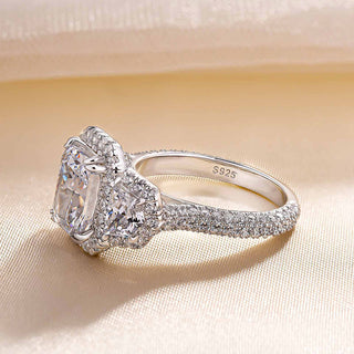 2.5 ct Radiant Cut Three Stone Engagement Ring