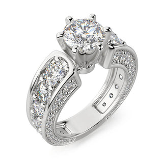 3 ct Round Diamond 6 Prong Engagement Ring - Evani Naomi Jewelry