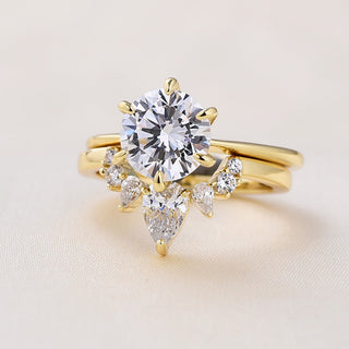 2.0 Ct Classic Round Cut Yellow Gold Solitaire Wedding Set