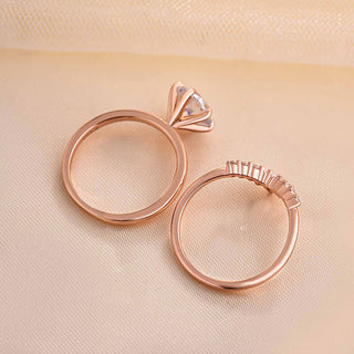 3.0 Ct Round Cut Rose Gold Wedding Ring Set